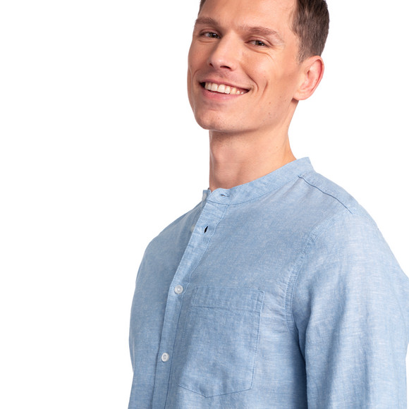 Herren Leinen-Hemd mit Brusttasche