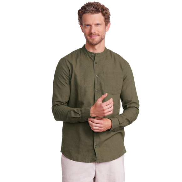 Herren Leinen-Hemd mit Brusttasche