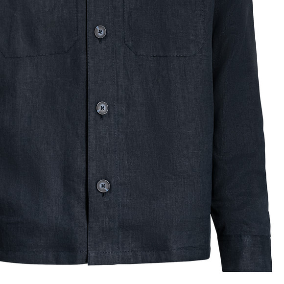 Herren Leinen-Overshirt in Hemd-Optik