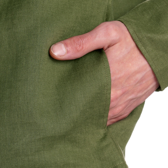 Herren Leinen-Overshirt in Hemd-Optik