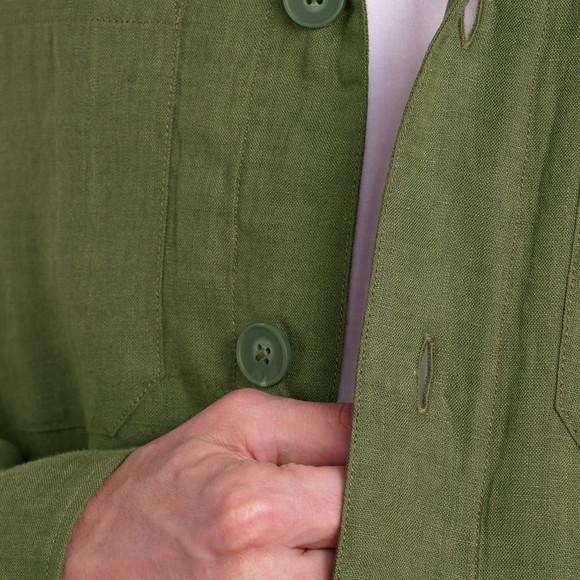 Herren Leinen-Overshirt in Hemd-Optik