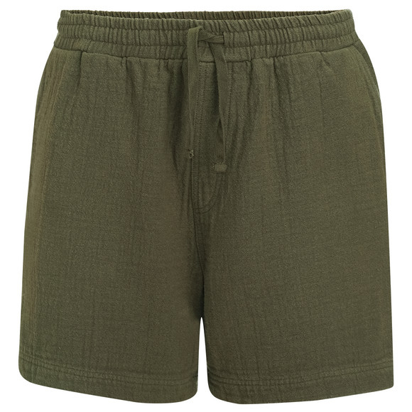 Heren Shorts in mousseline olijf