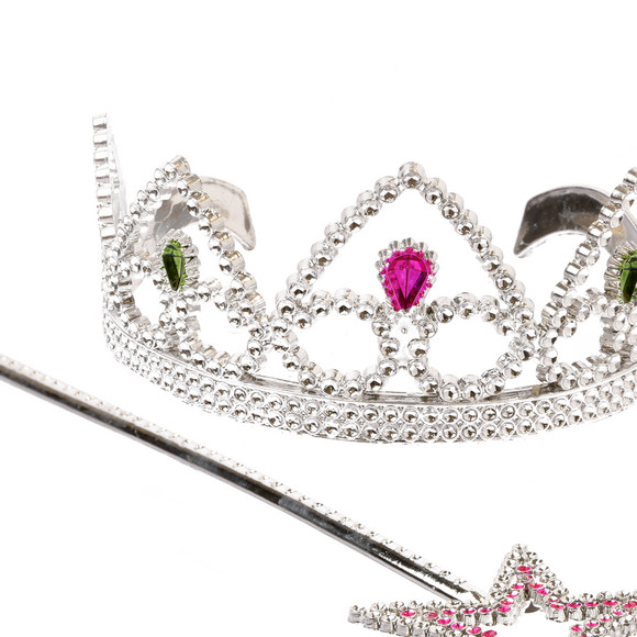 Prinzessinnen Diadem und Stab im Set