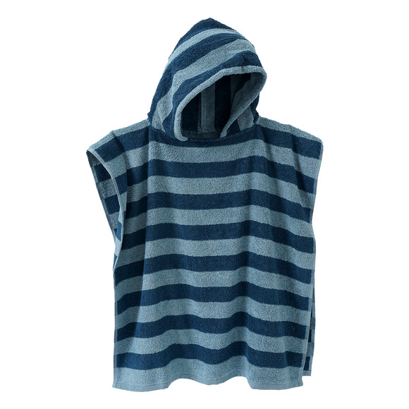 Badponcho met strepen