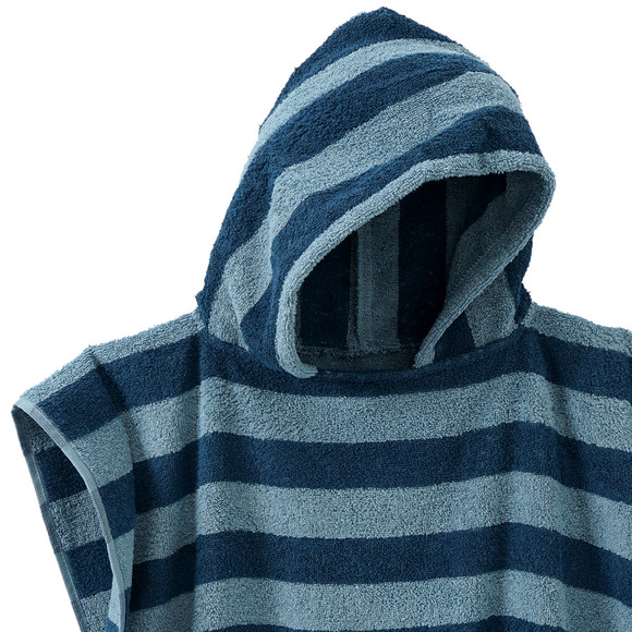 Badponcho met strepen