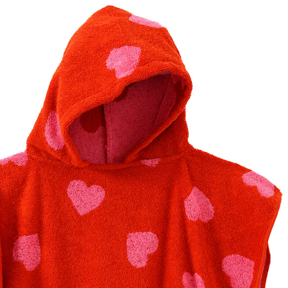 Badeponcho mit Herz-Allover