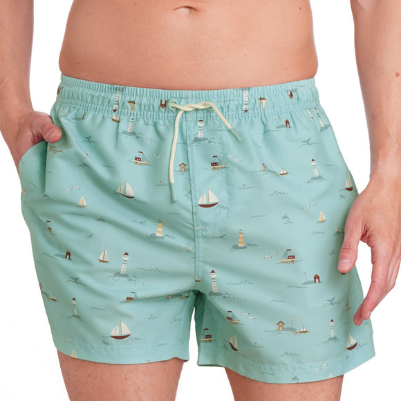 Herren Badeshorts mit Segelschiffen