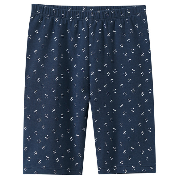Meisjesfietsbroek met all-over print donkerblauw