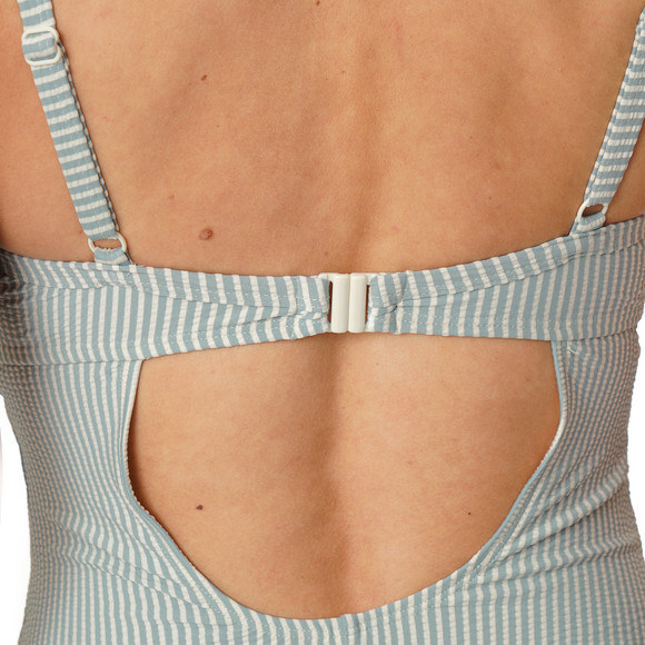 Damen Shape-Badeanzug mit Seersucker-Streifen