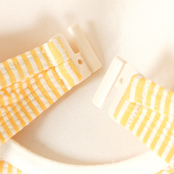 Damen Bikinioberteil mit Seersucker-Streifen