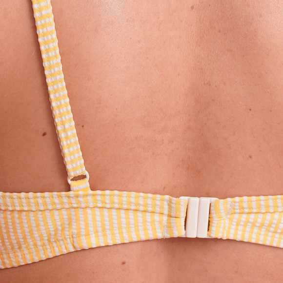 Damen Bikinioberteil mit Seersucker-Streifen