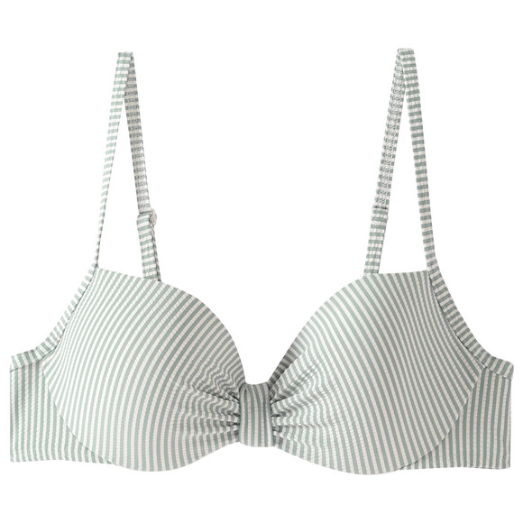 Damen Bikinioberteil mit Seersucker-Streifen