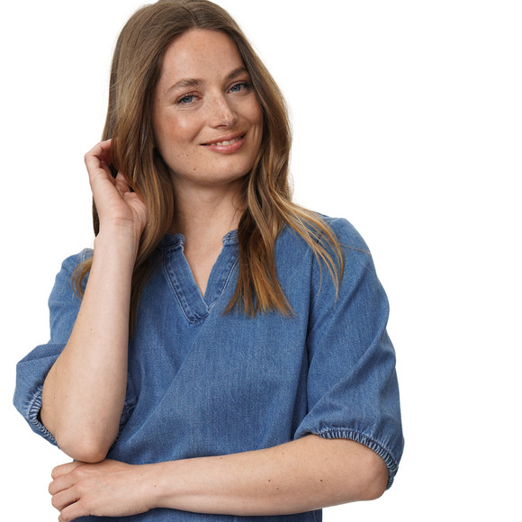 Damen Jeanskleid mit Volant