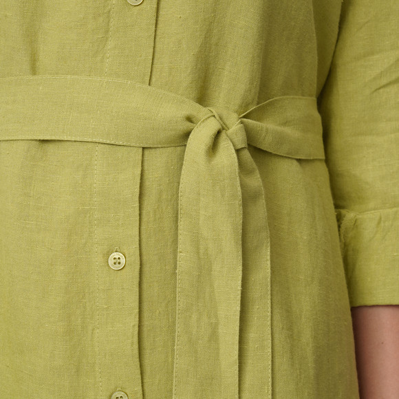 Damen Leinen-Hemdkleid mit Bindeband