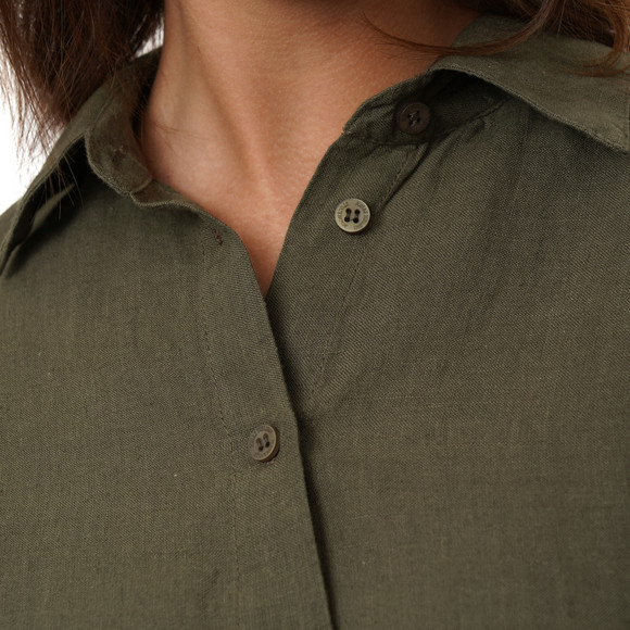 Damen Leinen-Hemdkleid mit Bindeband