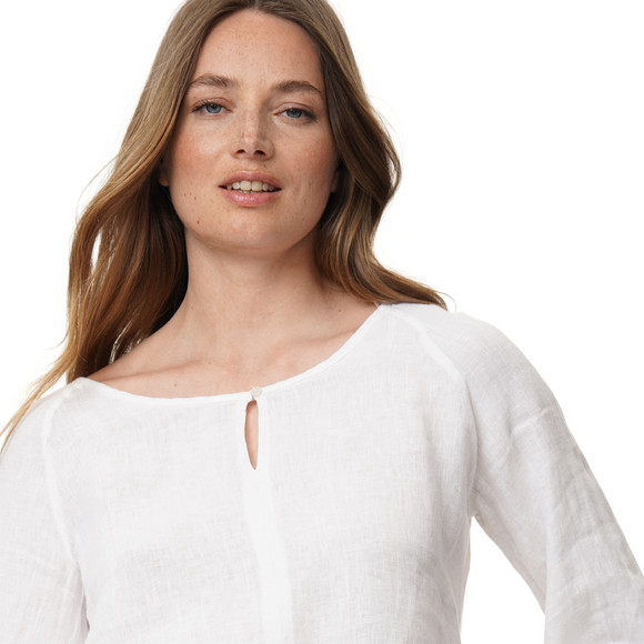 Damen Leinen-Bluse unifarben