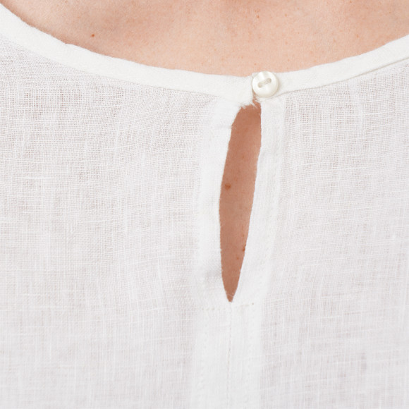 Damen Leinen-Bluse unifarben