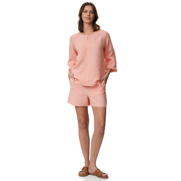 Damen Leinen-Bluse unifarben