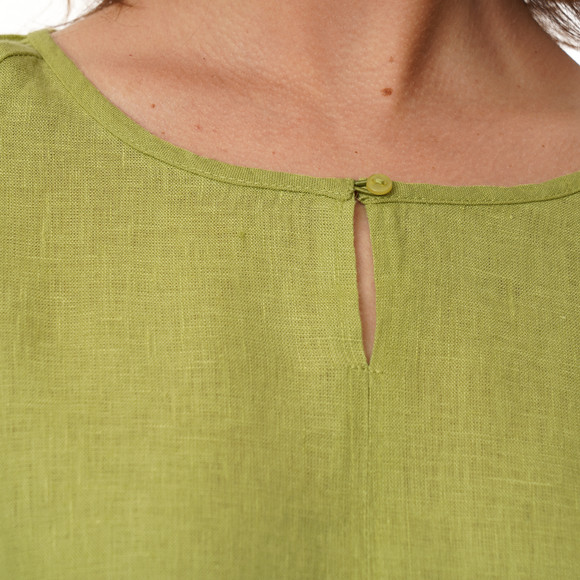 Damen Leinen-Bluse unifarben