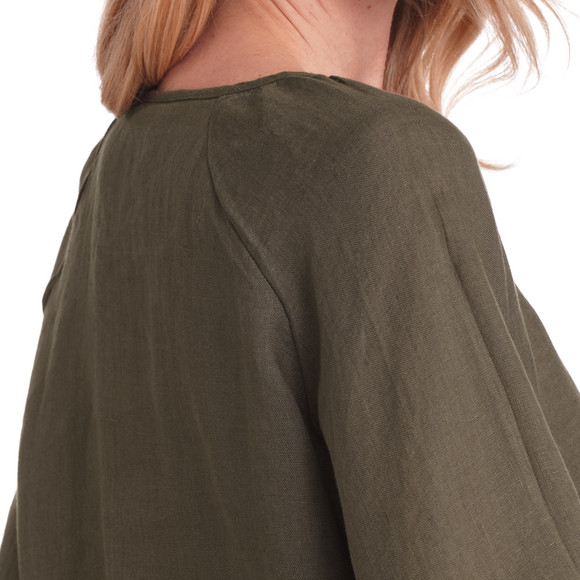 Damen Leinen-Bluse unifarben