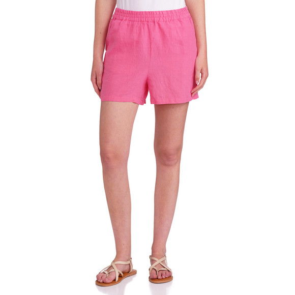 Damen Leinen-Shorts mit Elastikbund