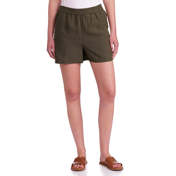 Damen Leinen-Shorts mit Elastikbund