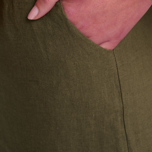 Damen Leinen-Shorts mit Elastikbund