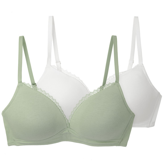 2 Damen Soft-BHs mit Spitze