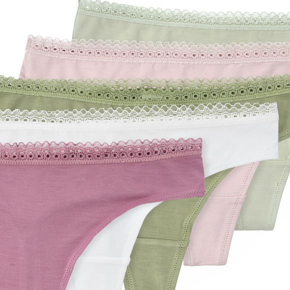5 Damen Strings mit Spitze