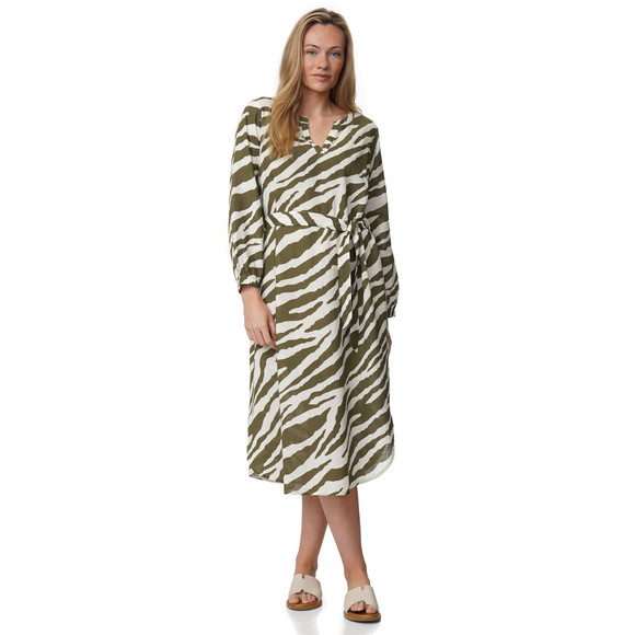 Damen Leinen-Kleid im Animal-Look