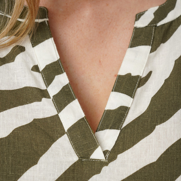 Damen Leinen-Kleid im Animal-Look