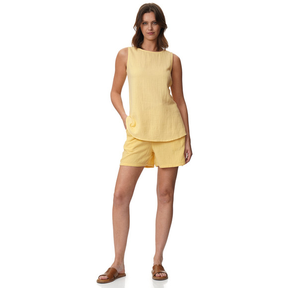 Mousseline damesshort in effen kleur