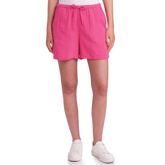 Mousseline damesshort in effen kleur