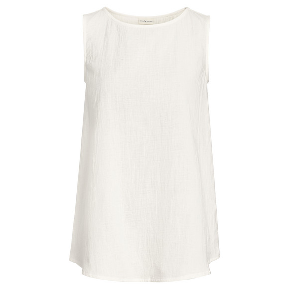 Damen Musselin-Top in Unifarben weiss