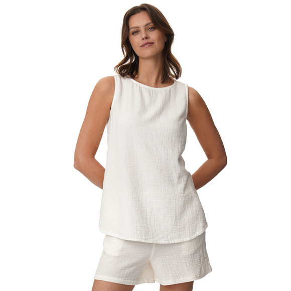 Damen Musselin-Top in Unifarben