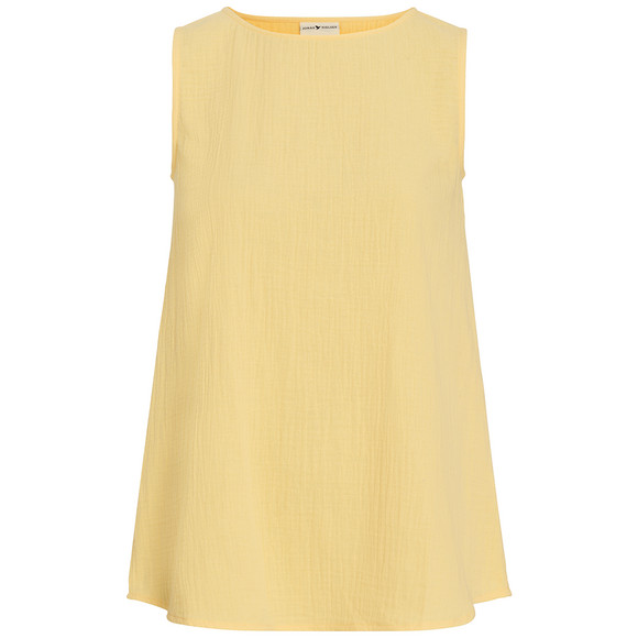 Damen Musselin-Top in Unifarben hellgelb