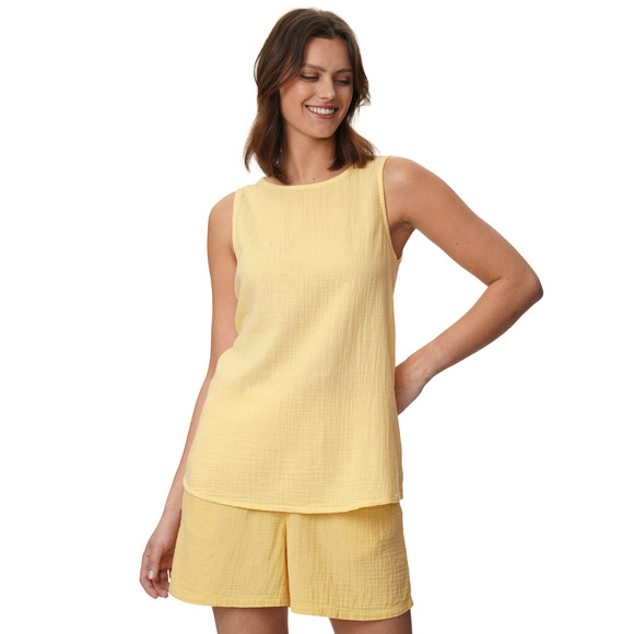 Damen Musselin-Top in Unifarben