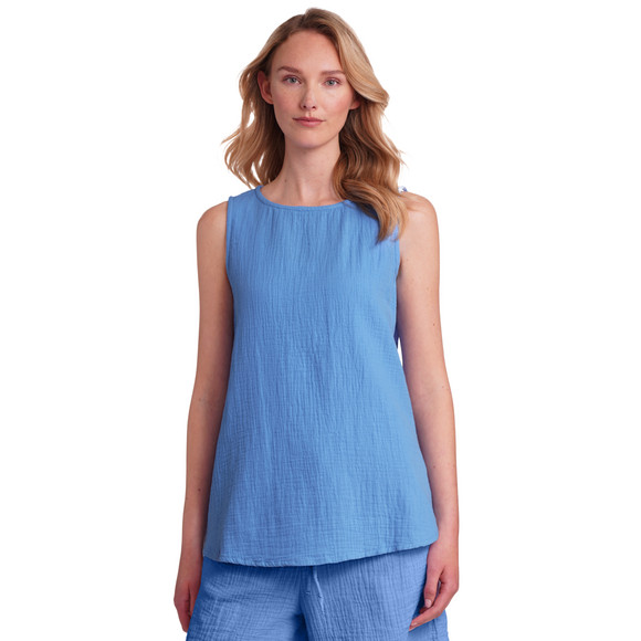 Damen Musselin-Top in Unifarben