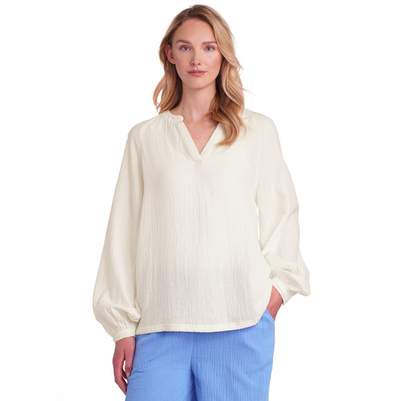 Damen Musselin-Bluse in Unifarben