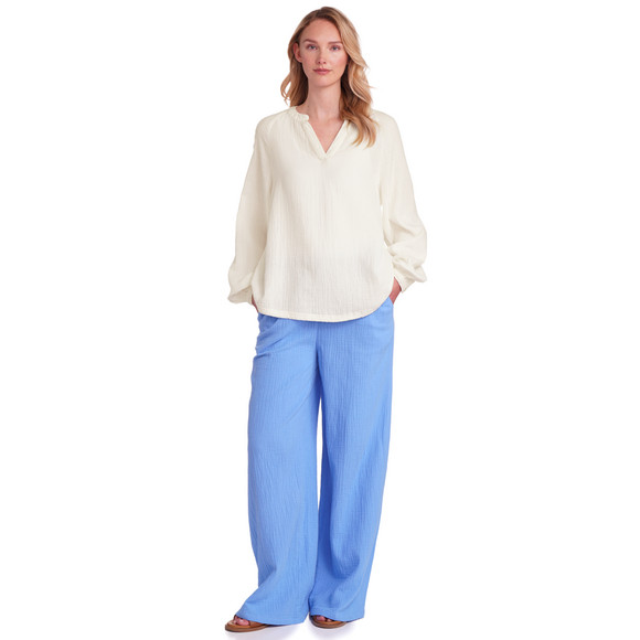 Damen Musselin-Bluse in Unifarben