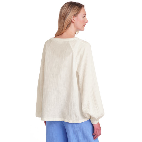 Damen Musselin-Bluse in Unifarben