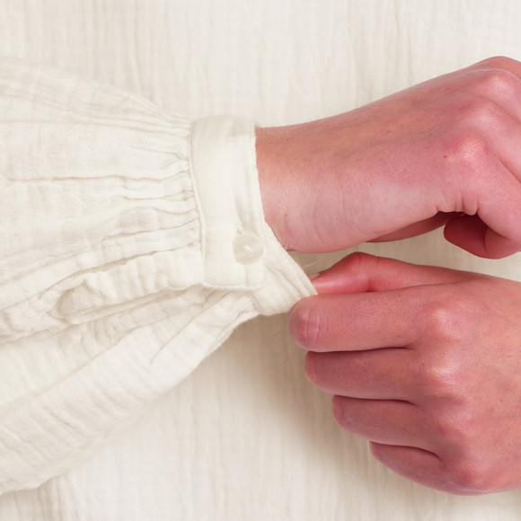 Damen Musselin-Bluse in Unifarben