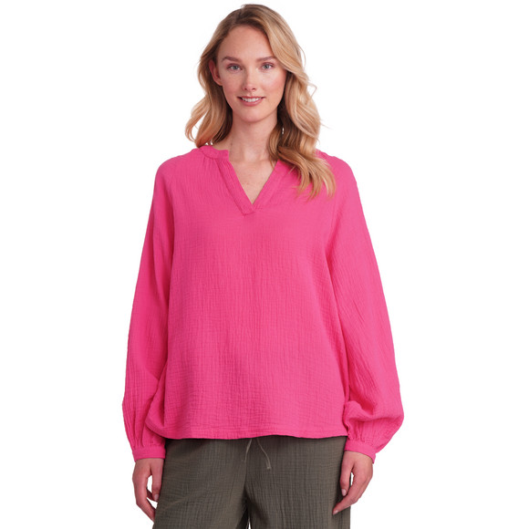 Damen Musselin-Bluse in Unifarben