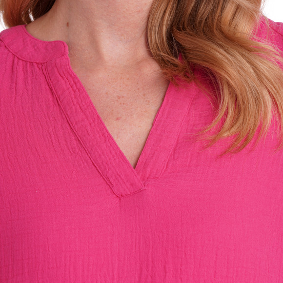 Damen Musselin-Bluse in Unifarben