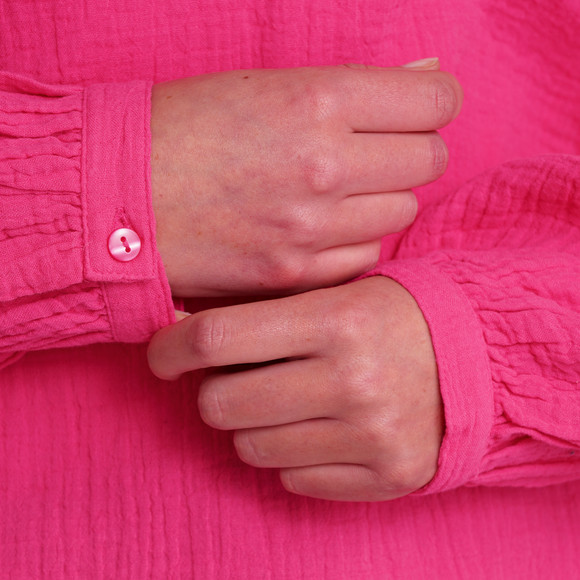 Damen Musselin-Bluse in Unifarben