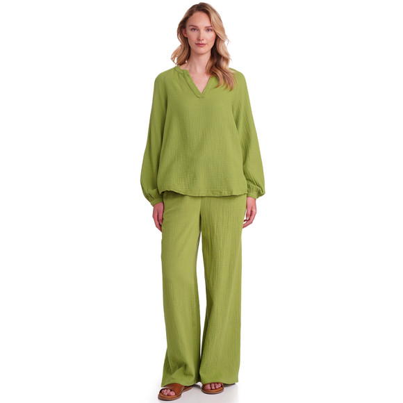 Damen Musselin-Bluse in Unifarben