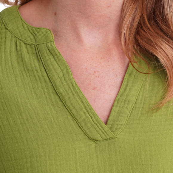 Damen Musselin-Bluse in Unifarben