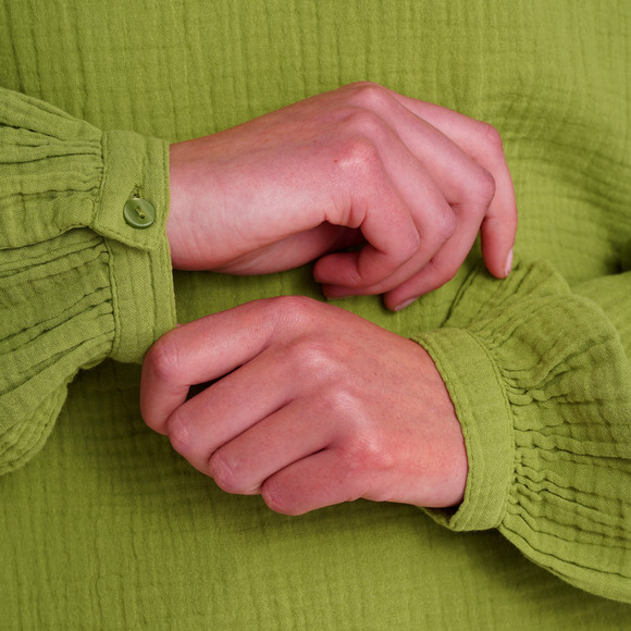 Damen Musselin-Bluse in Unifarben