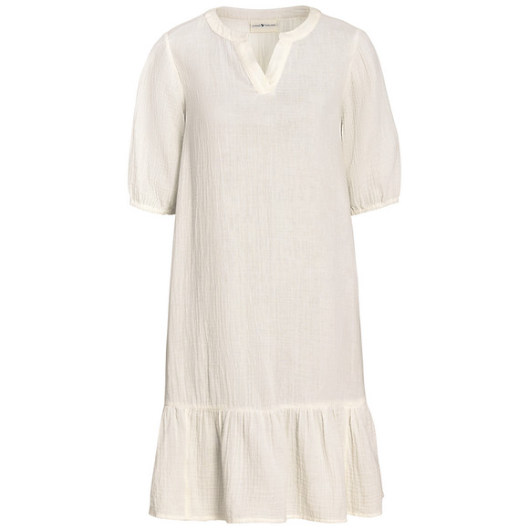 Damen Musselin-Kleid in Unifarben weiss