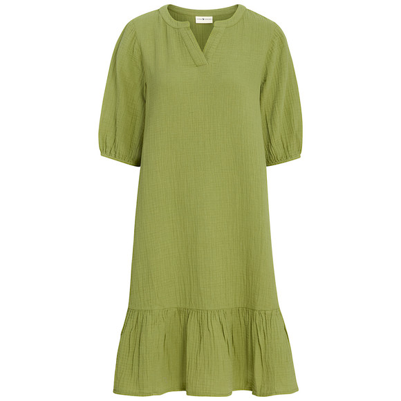 Damen Musselin-Kleid in Unifarben hellgrün